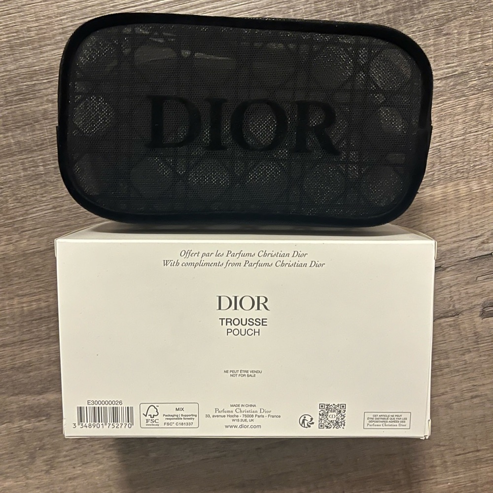 Authentic Dior Beauty Black Mesh Makeup Cosmetic Bag / pouch - Picture 6 of 6